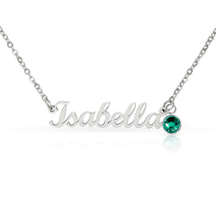 Name Necklace with Birthstone