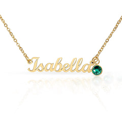 Name Necklace with Birthstone