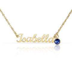 Name Necklace with Birthstone